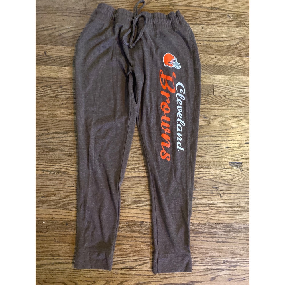 NFL‎ Team Apparel Cleveland Browns Womens Jogger Pajama Pants Brown Medium